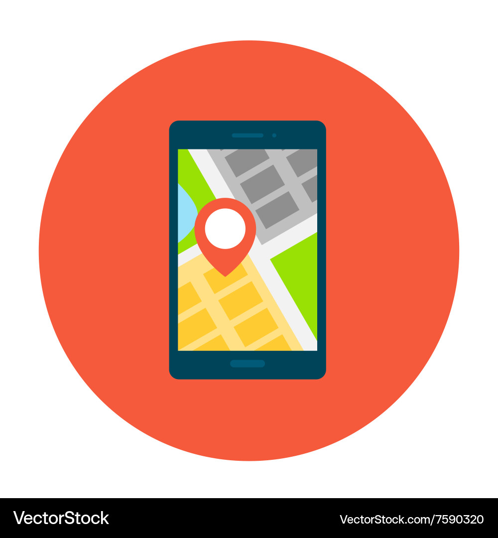 Smartphone with map on screen vector image