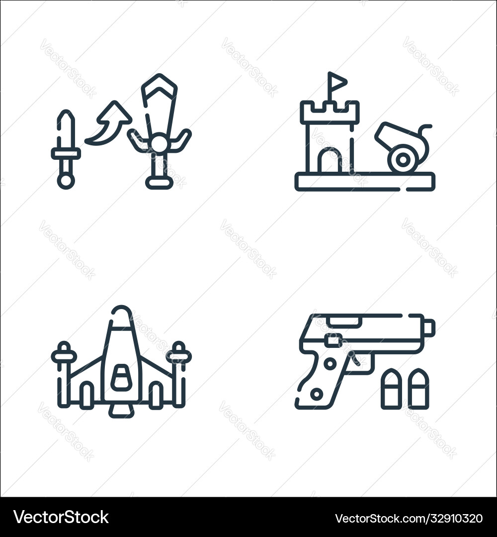 Videogame line icons linear set quality Vector Image