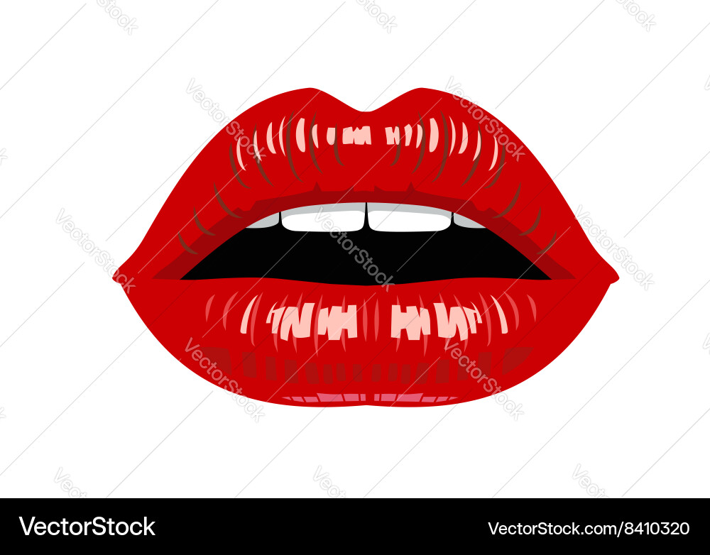 Womans red lips Royalty Free Vector Image - VectorStock