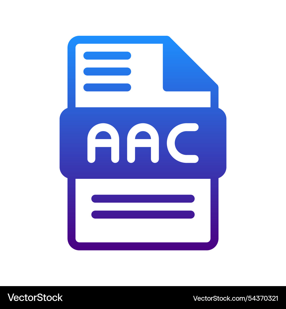 Aac audio file format icon with modern gradient Aac audio file format icon with modern gradient vector image