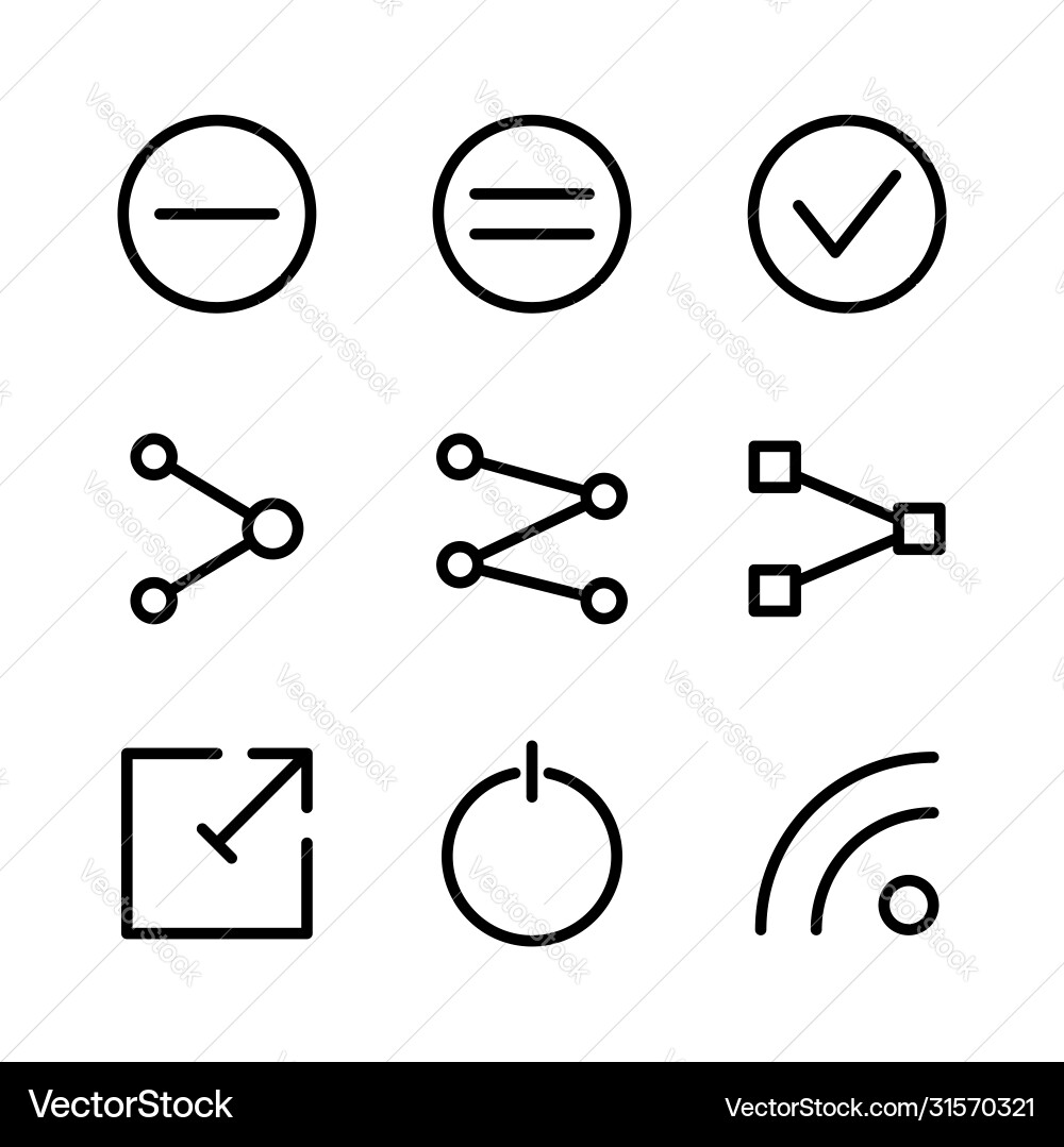 Basic user interface icon set outline include Basic user interface icon set outline include vector image