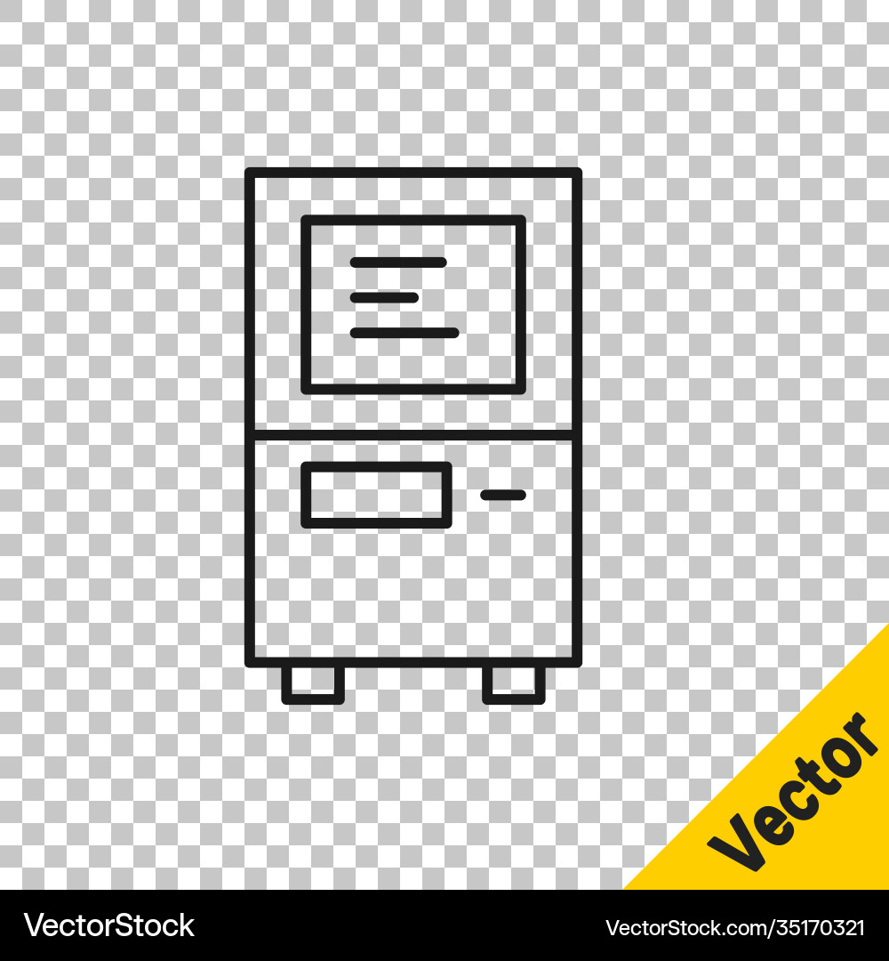 Black line atm - automated teller machine icon Black line atm - automated teller machine icon vector image