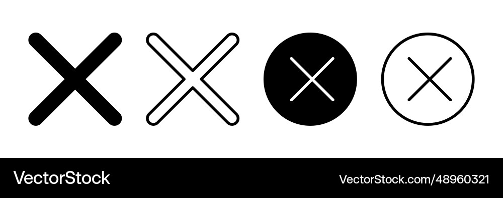 Close icon delete remove cancel exit symbol Close icon delete remove cancel exit symbol vector image