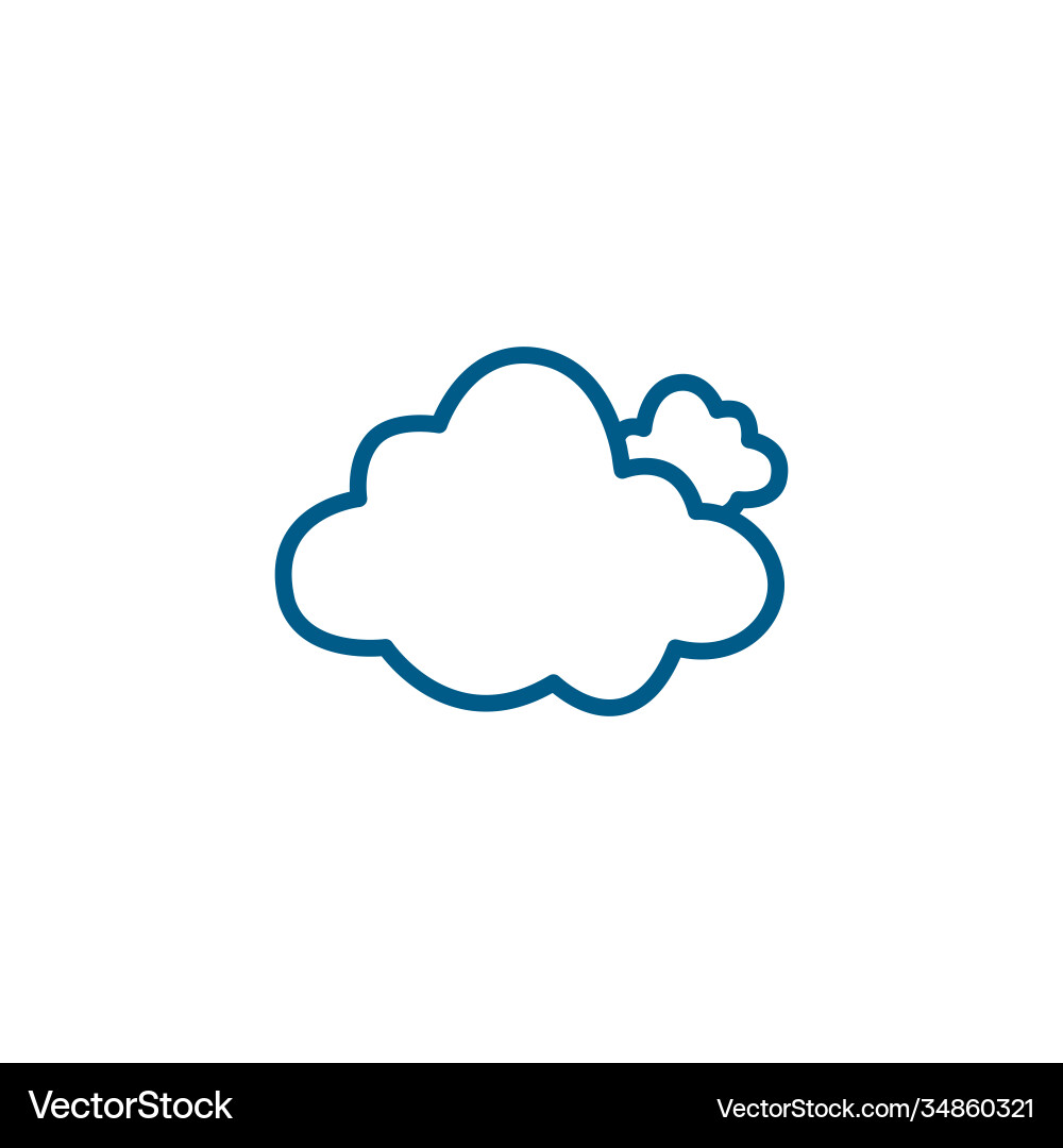 Cloud line blue icon on white background Cloud line blue icon on white background vector image