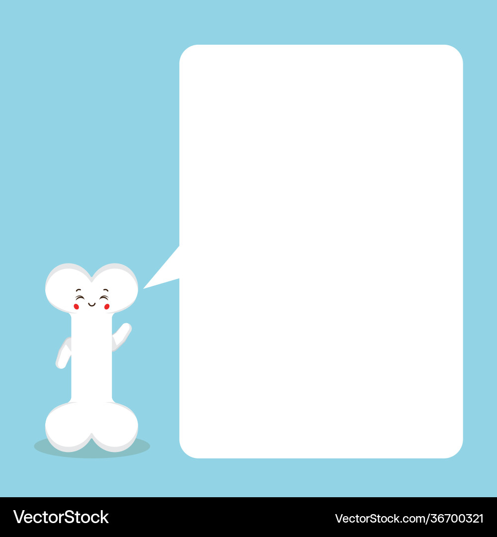 Cute bone with speech bubbles vector image