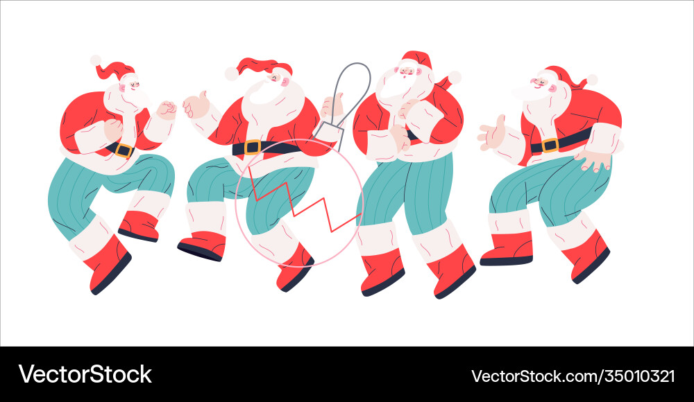Dancing santa - christmas and new year party Dancing santa - christmas and new year party vector image