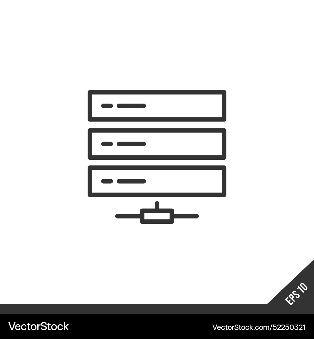 Database server and cloud service line icons Vector Image
