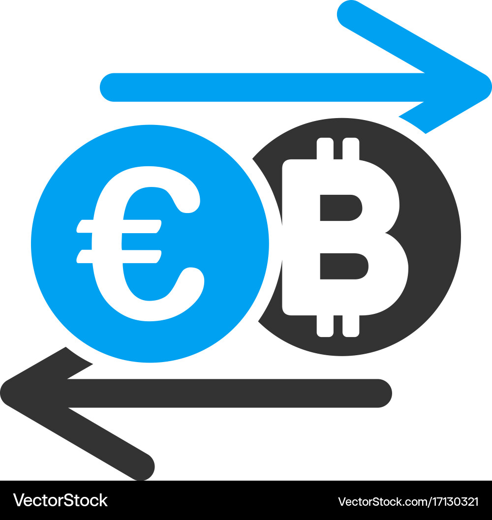 Euro bitcoin change flat icon – Royalty-Free Vector | VectorStock