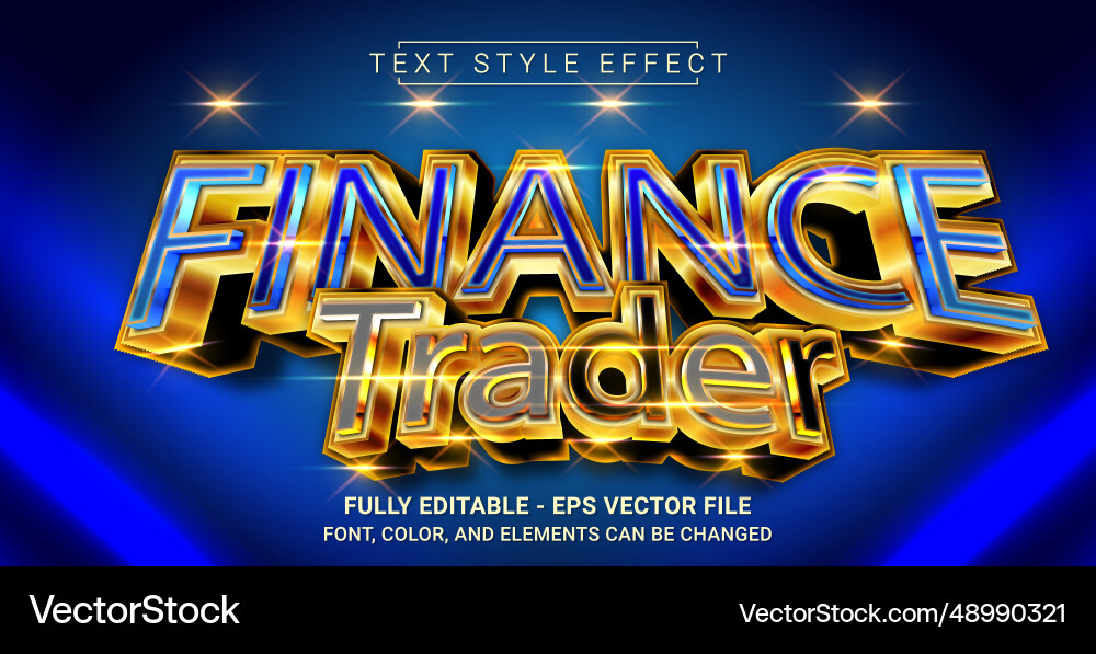 Finance trader text style effect editable graphic Finance trader text style effect editable graphic vector image