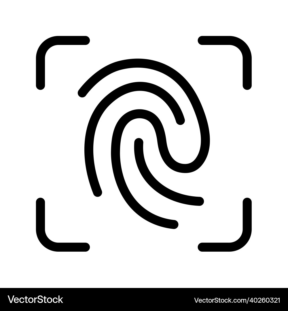 Fingerprint indentification security scan single Fingerprint indentification security scan single vector image