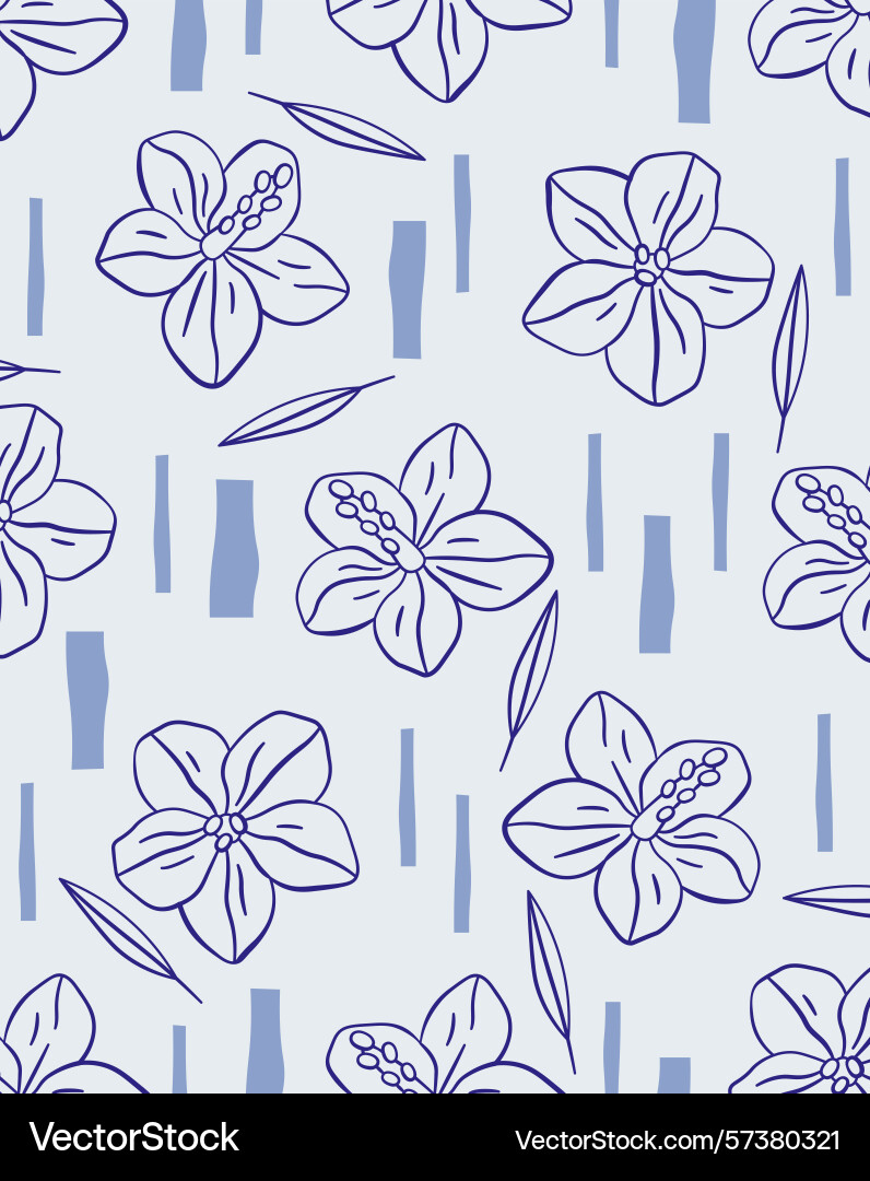 Floral pattern with abstract lines background vector image