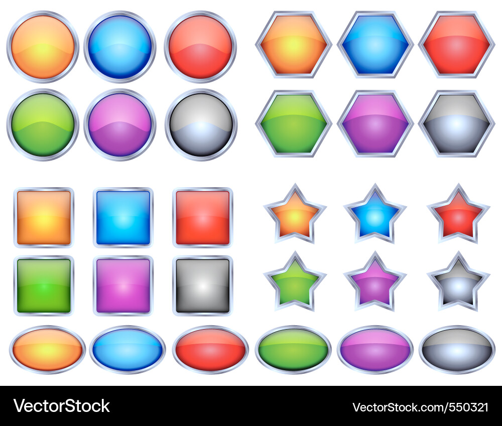 Glossy button set Vector Image