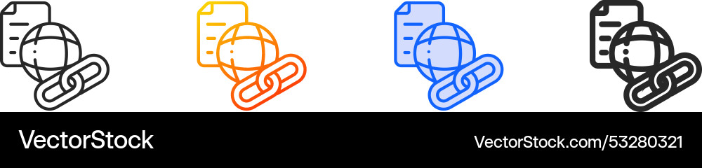 Hyperlink iconthin linear gradient blue stroke Vector Image