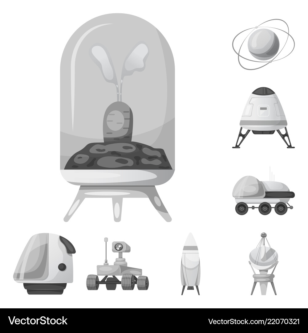 Isolated object of mars and space symbol Isolated object of mars and space symbol vector image