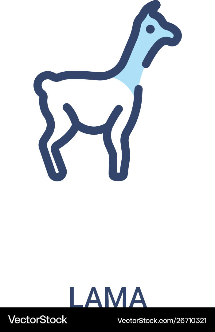 Lama concept 2 colored icon simple line element vector image