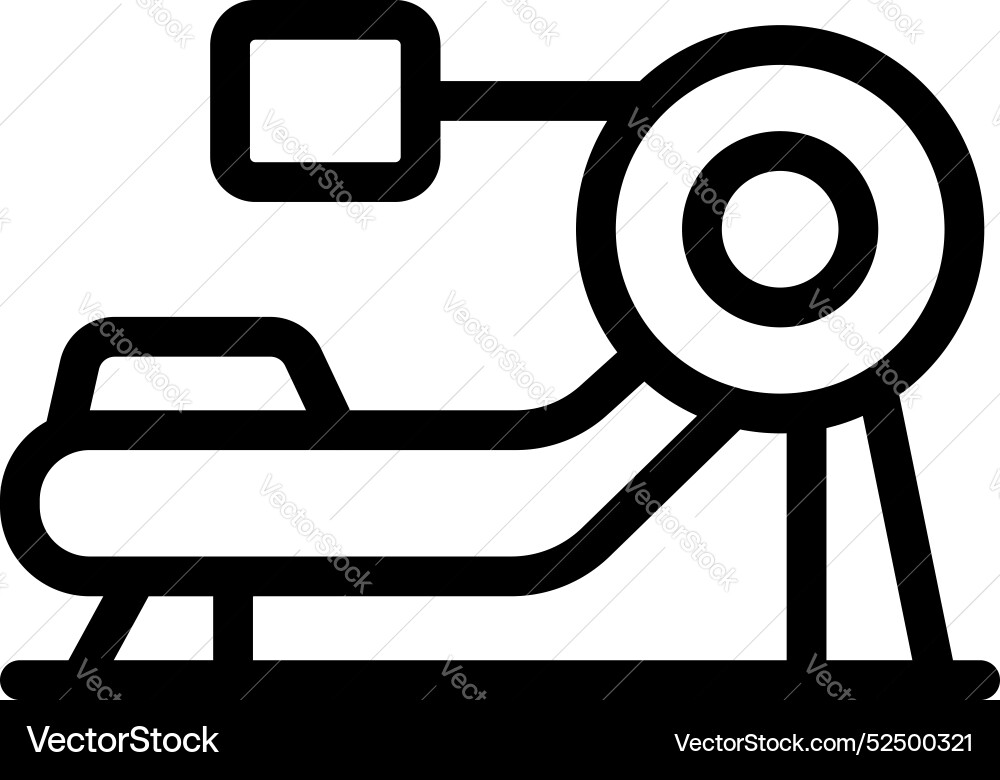 Line icon of a leg press machine for exercising Line icon of a leg press machine for exercising Vector Image