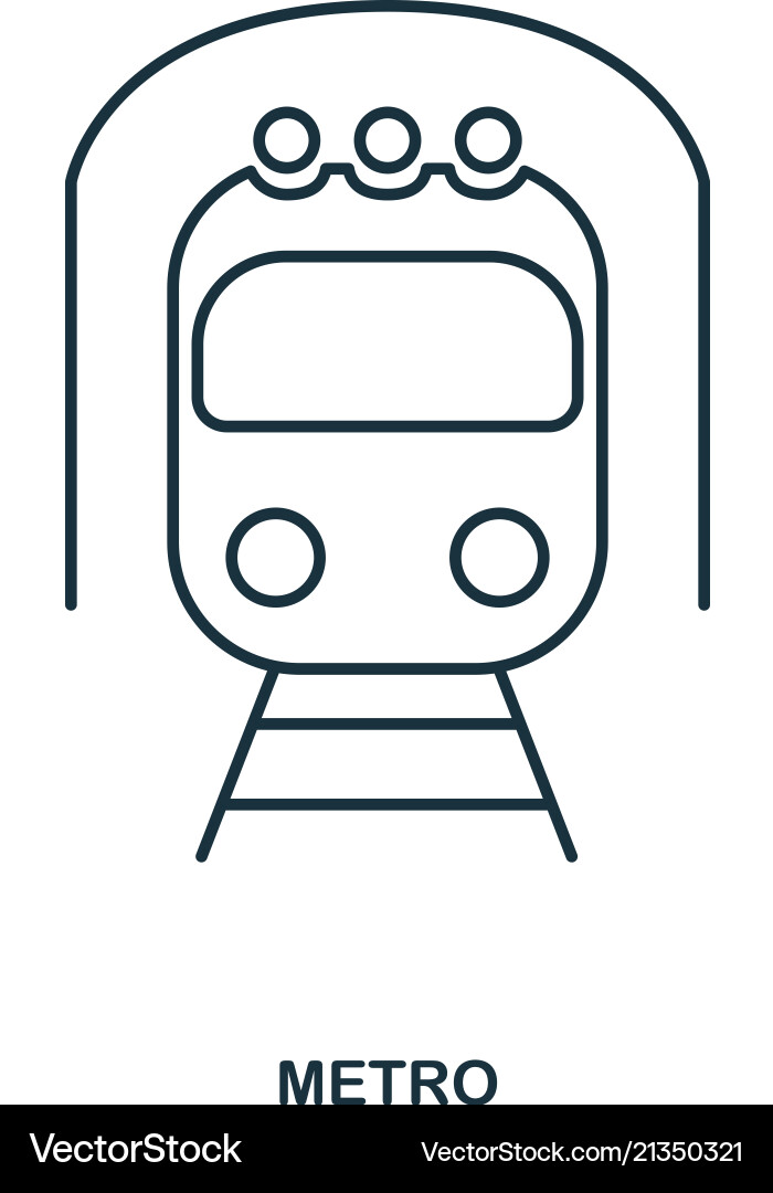 Metro icon outline style design ui vector image