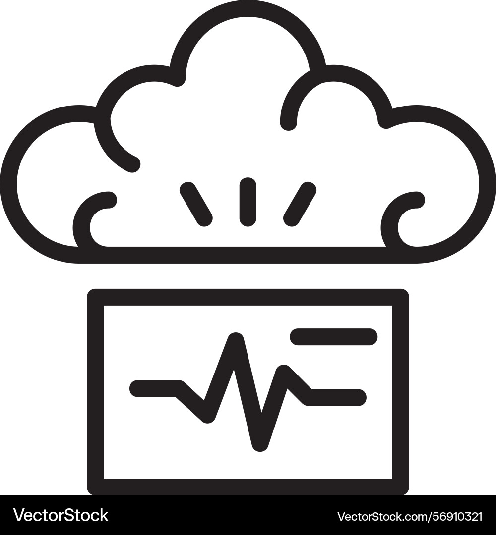 Mind pulse linear style icon design vector image