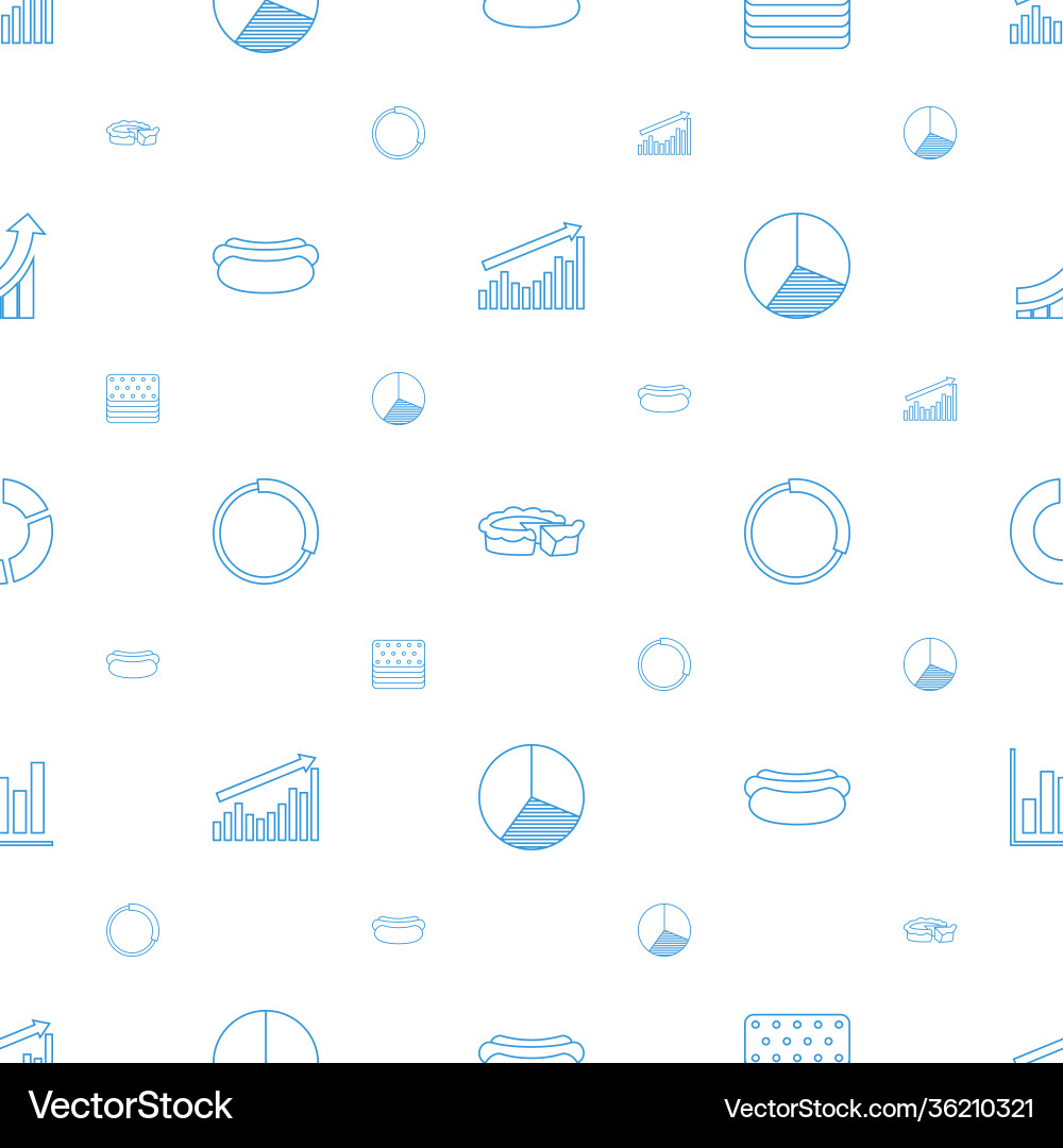 Pie icons pattern seamless white background vector image