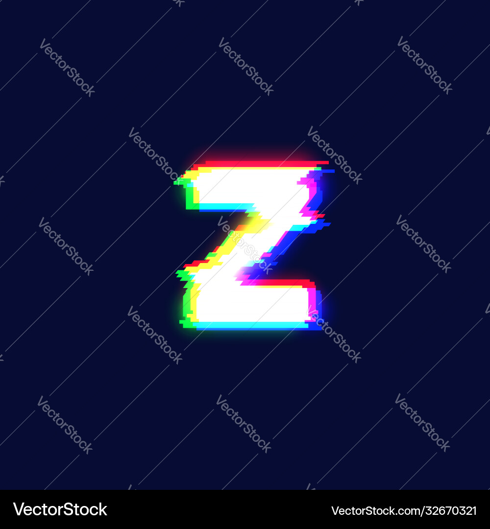 Realistische Gliitch Schriftzeichen z Realistische Gliitch Schriftzeichen z vektorbild