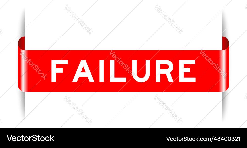 Red color inserted label banner with word failure Red color inserted label banner with word failure vector image