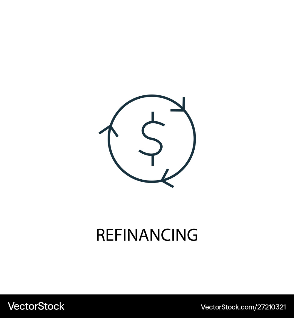 Refinancing concept line icon simple element Vector Image
