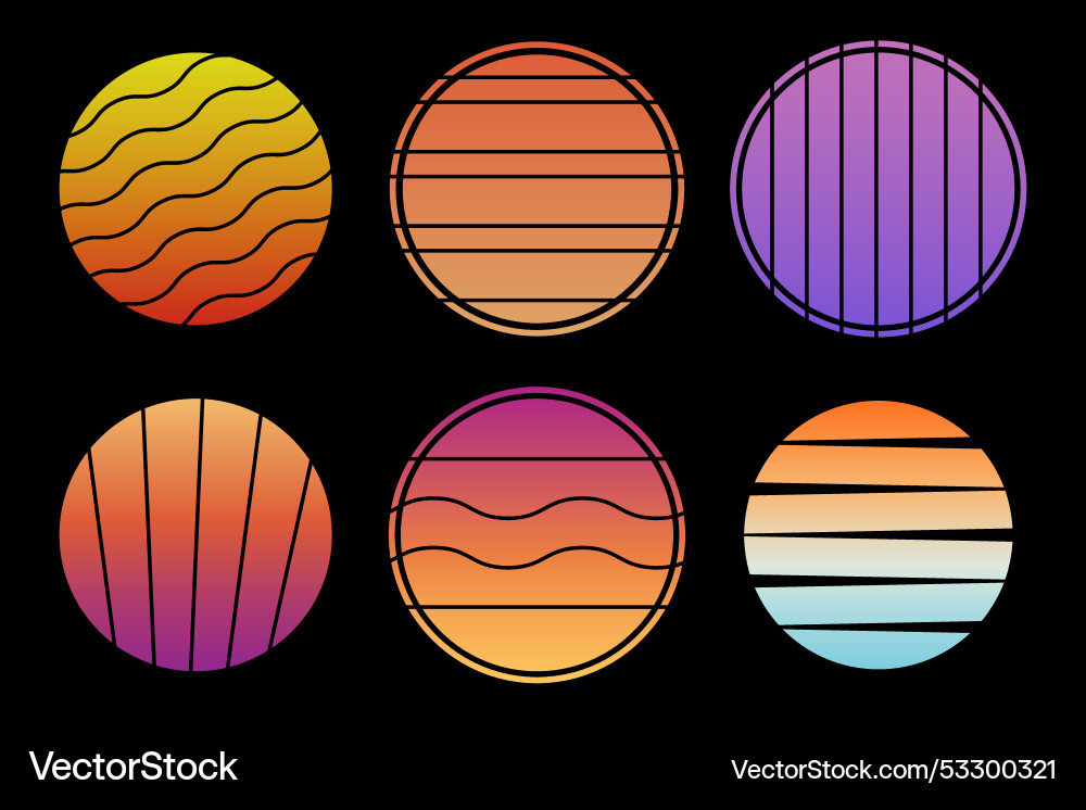 Retro vintage sunset Royalty Free Vector Image