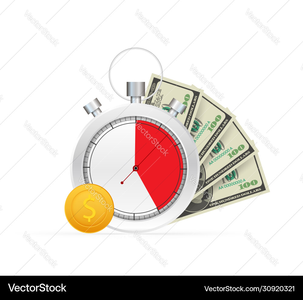 Schnelle Kredit Uhr und Tasche Zeit ist Geld schnell Schnelle Kredit Uhr und Tasche Zeit ist Geld schnell vektorbild