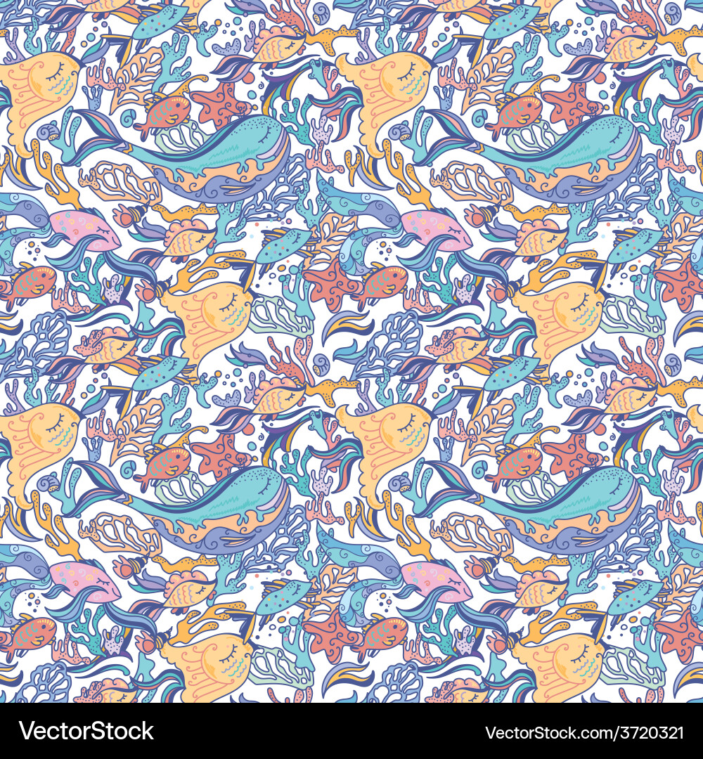 Sea pattern Royalty Free Vector Image - VectorStock