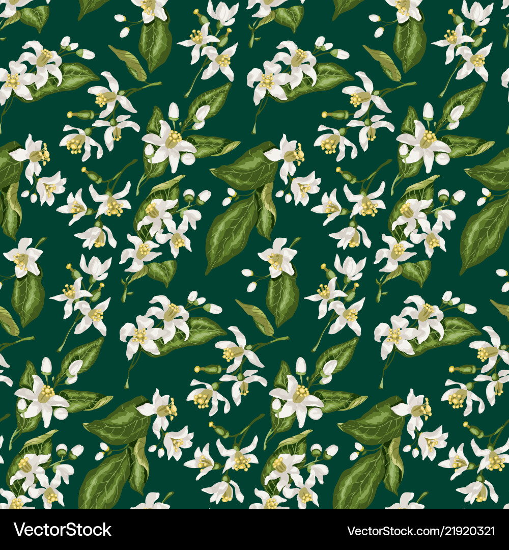 Seamless pattern with citrus tree branches made Seamless pattern with citrus tree branches made vector image