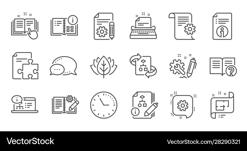 Technical documentation line icons instruction Vector Image