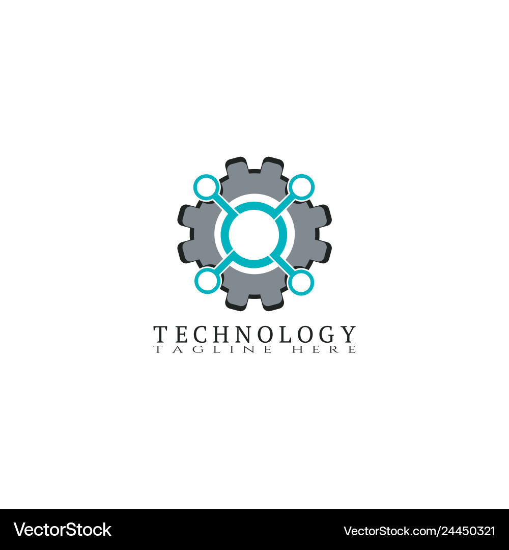 Technology icon template gearcreative logo Vector Image