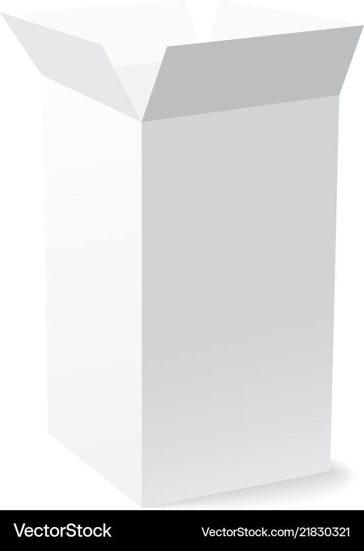 White box with shadow on background vector image