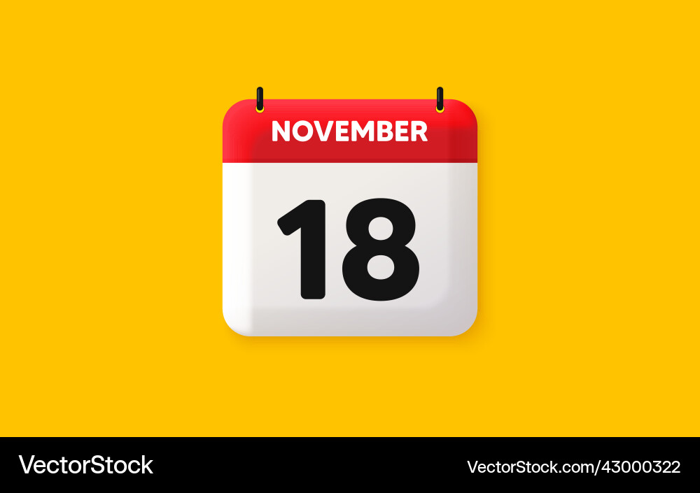 18th day of the month icon event schedule date vector image