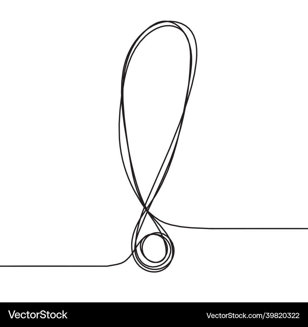 Abstract exclamation mark continuous lines Vector Image