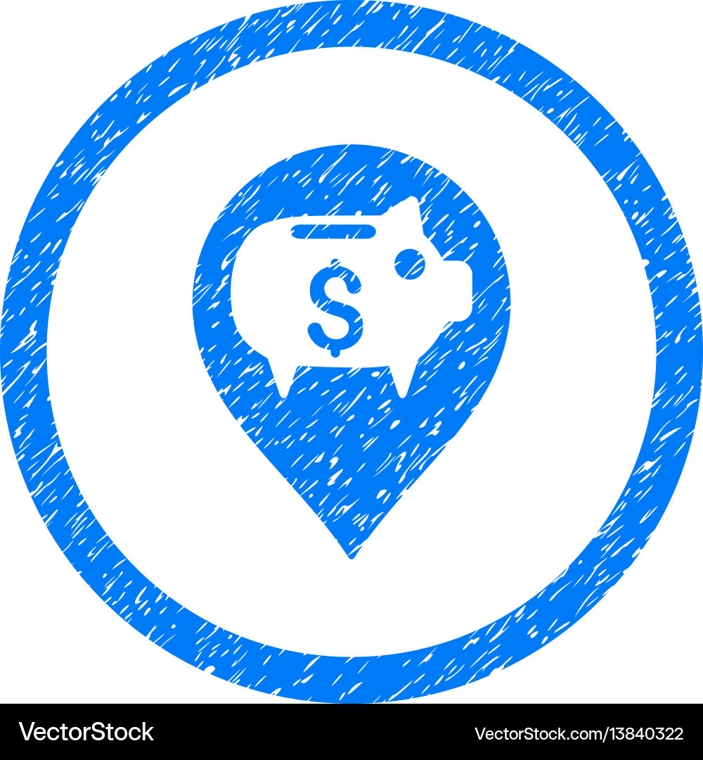 Bank pointer rounded grainy icon Vector Image