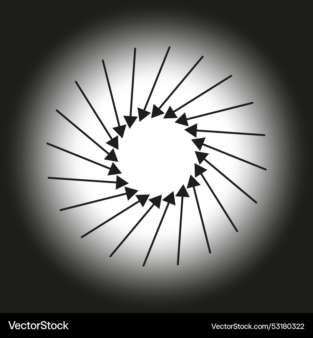 Circular arrow pattern abstract design black Circular arrow pattern abstract design black vector image