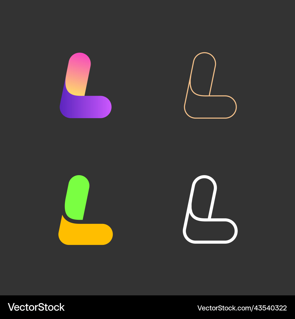 Collection of logos from 4 letter l Collection of logos from 4 letter l vector image