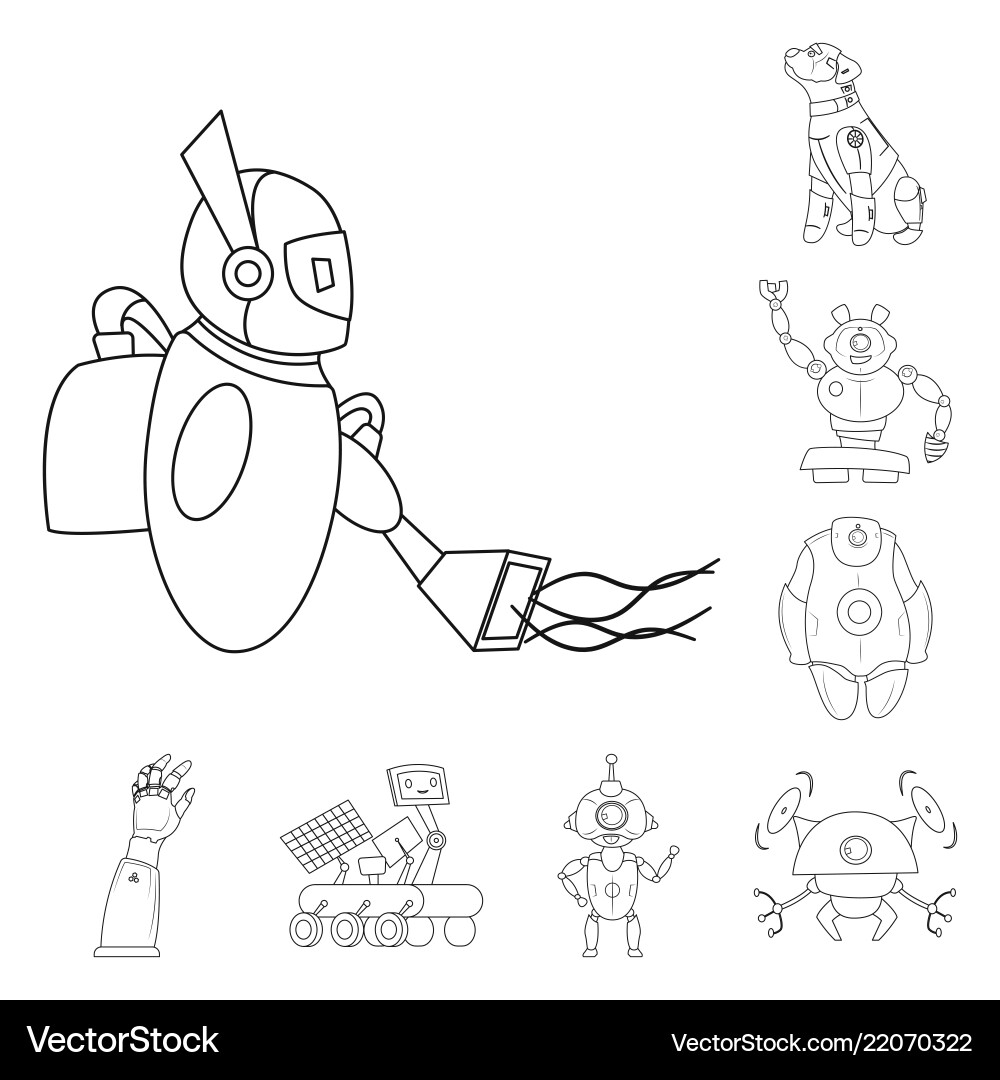 Design of robot and factory icon Design of robot and factory icon vector image