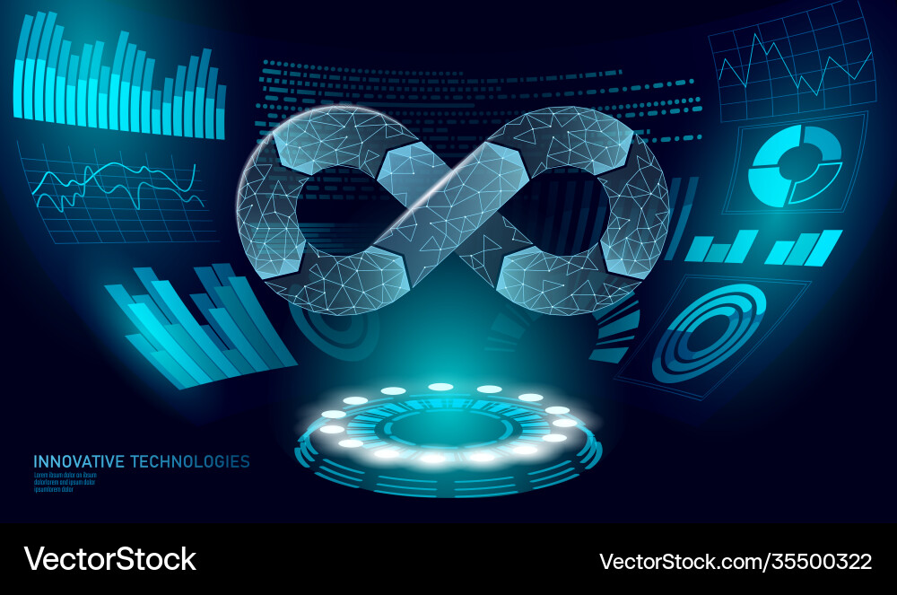 Devops software development operations infinity Devops software development operations infinity vector image