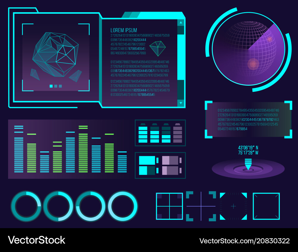 Dynamic Tech Interface - Hologram vector image