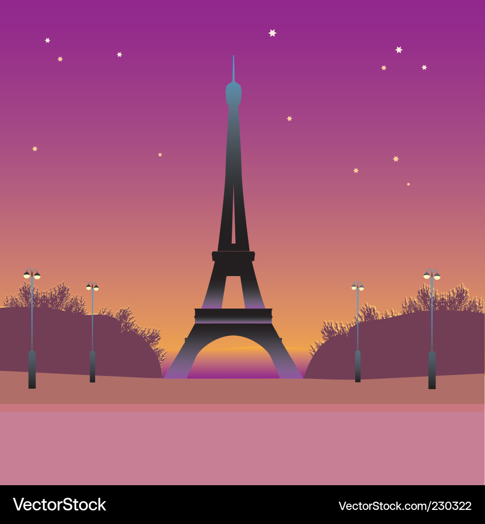 Eiffel Tower Skyline Vector Image