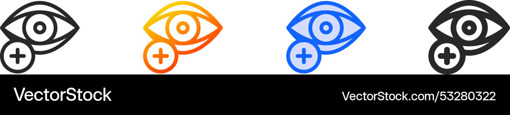 Hyperopia iconthin linear gradient blue stroke Hyperopia iconthin linear gradient blue stroke Vector Image
