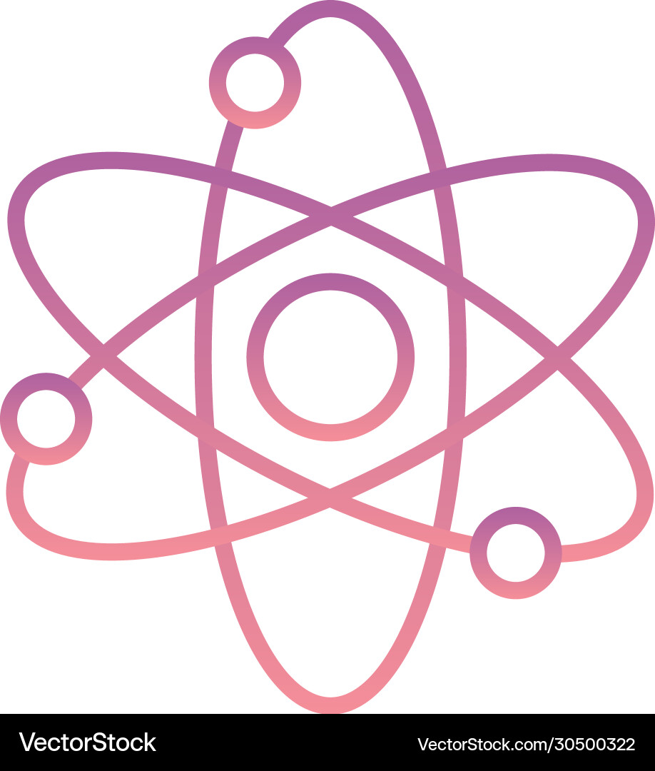 Isolated atom gradient style icon design vector image