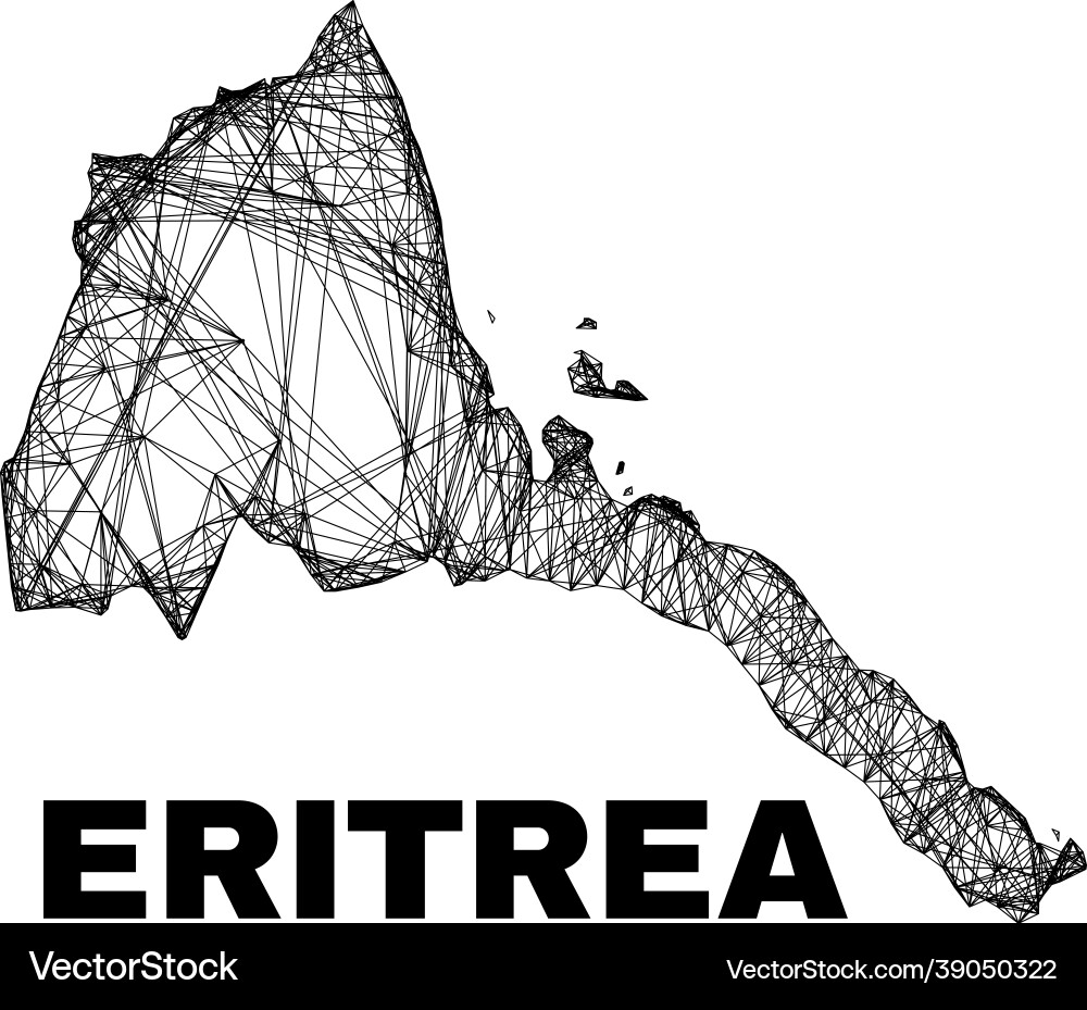 Linear irregular mesh eritrea map Linear irregular mesh eritrea map vector image