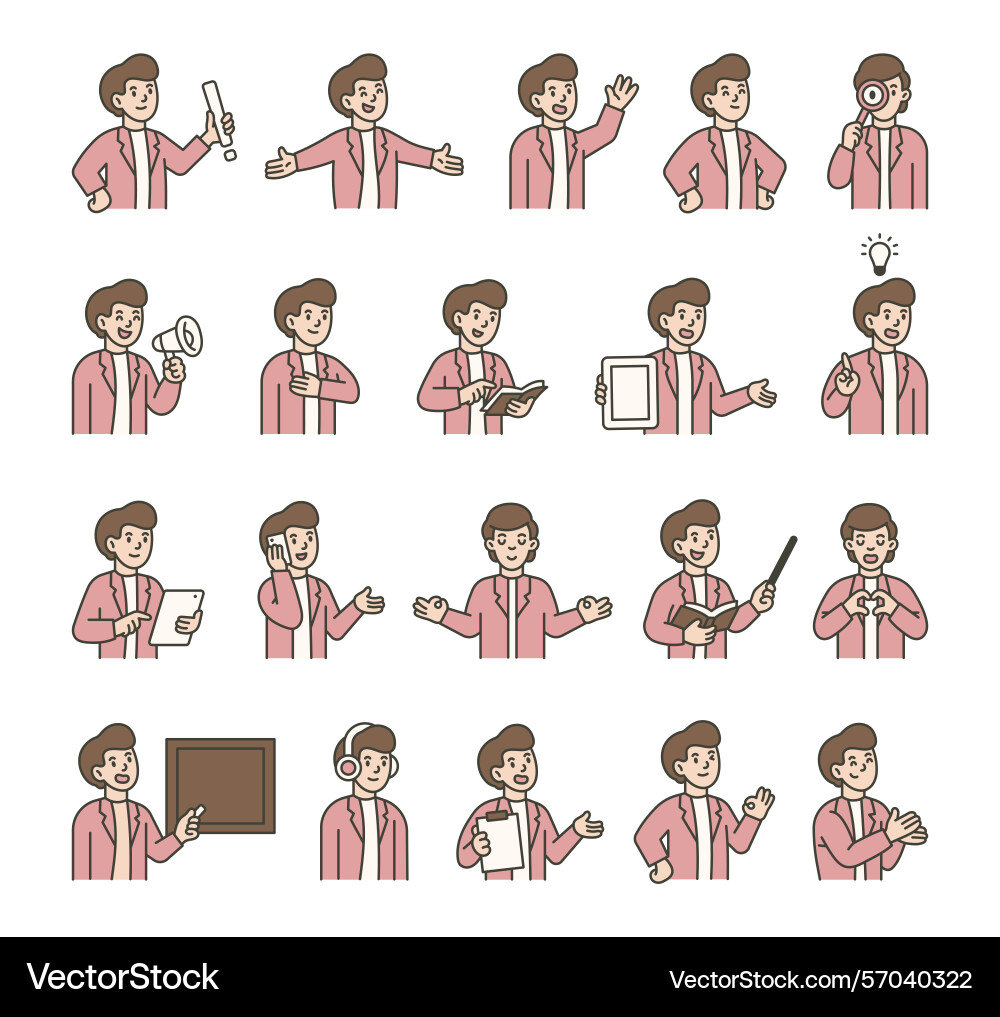 Man guide character set Man guide character set vector image