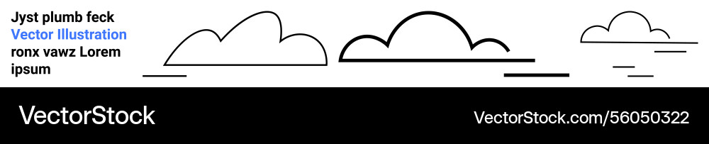 Minimalist cloud shapes with horizontal lines Vector Image
