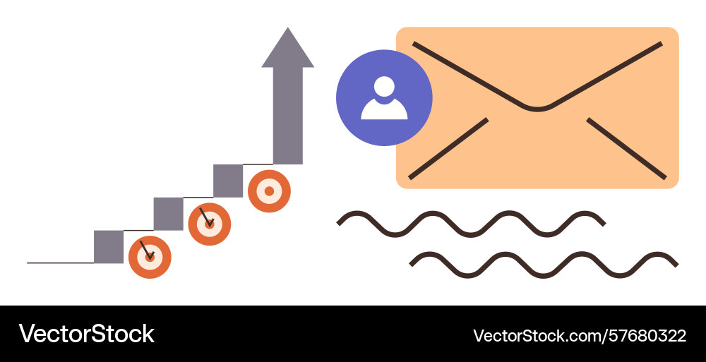 Progress arrow on bar graph with user profile vector image