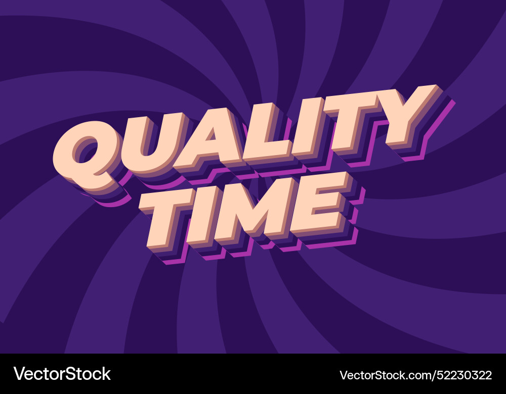 Quality time text effect in 3d style with good Quality time text effect in 3d style with good Vector Image