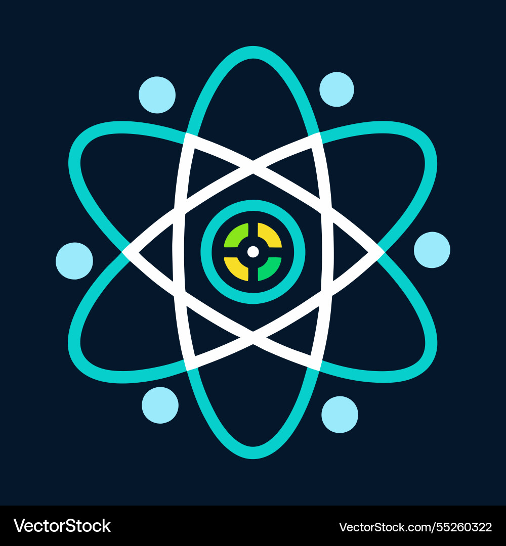 Quantum computing icon design for digital Vector Image